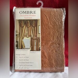 NEW Achim Orange Gold Ombré Decorative Window Treatment Curtain‎ Panel 50" x 63"